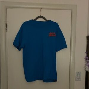 Men's Blue Tee with Red Script